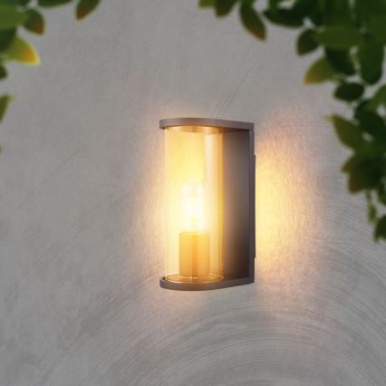 Außen-Wandleuchte 1xE27/60W/230V IP44 schwarz/rauchglas