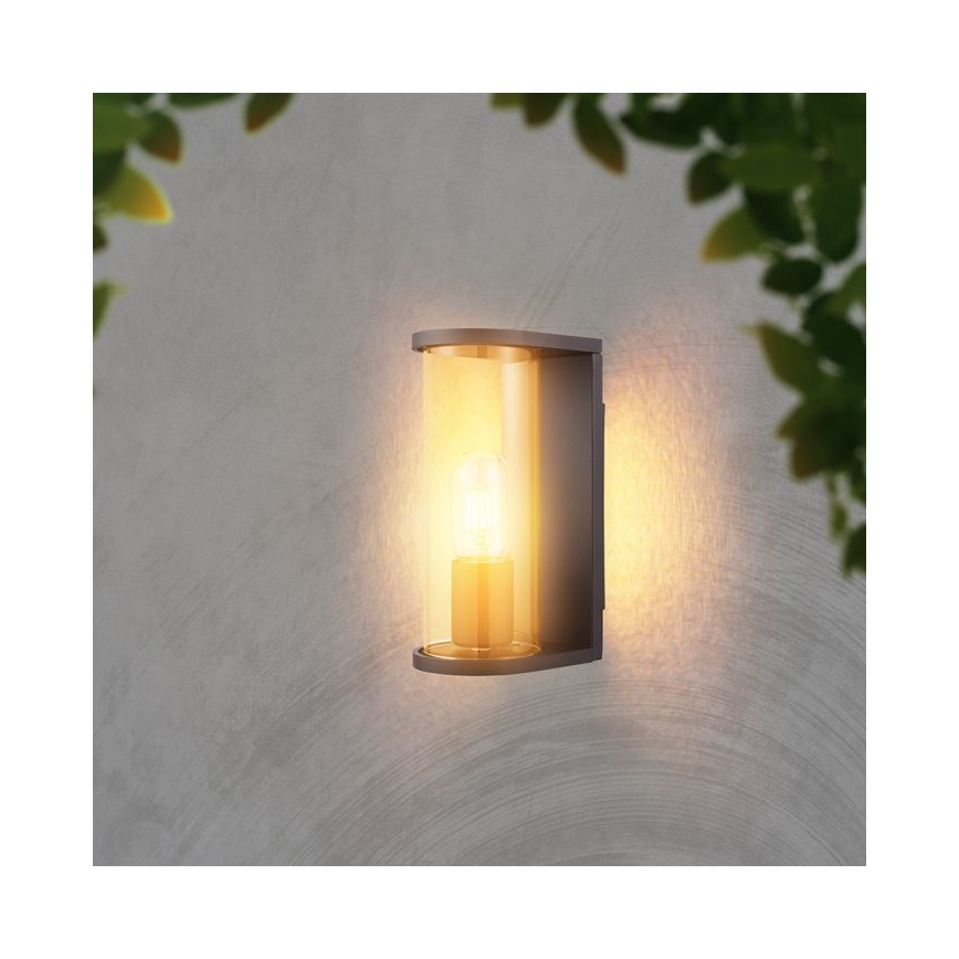 Außen-Wandleuchte 1xE27/60W/230V IP44 schwarz/rauchglas