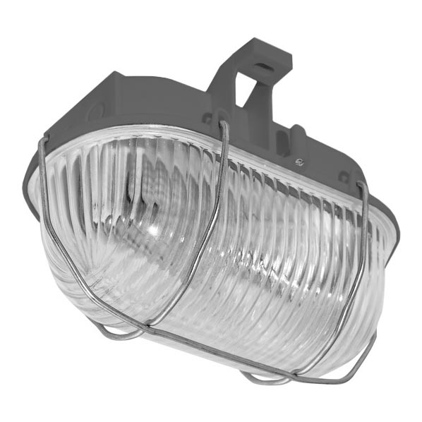 Außendeckenleuchte OVAL 1xE27/60W/230V grau IP44