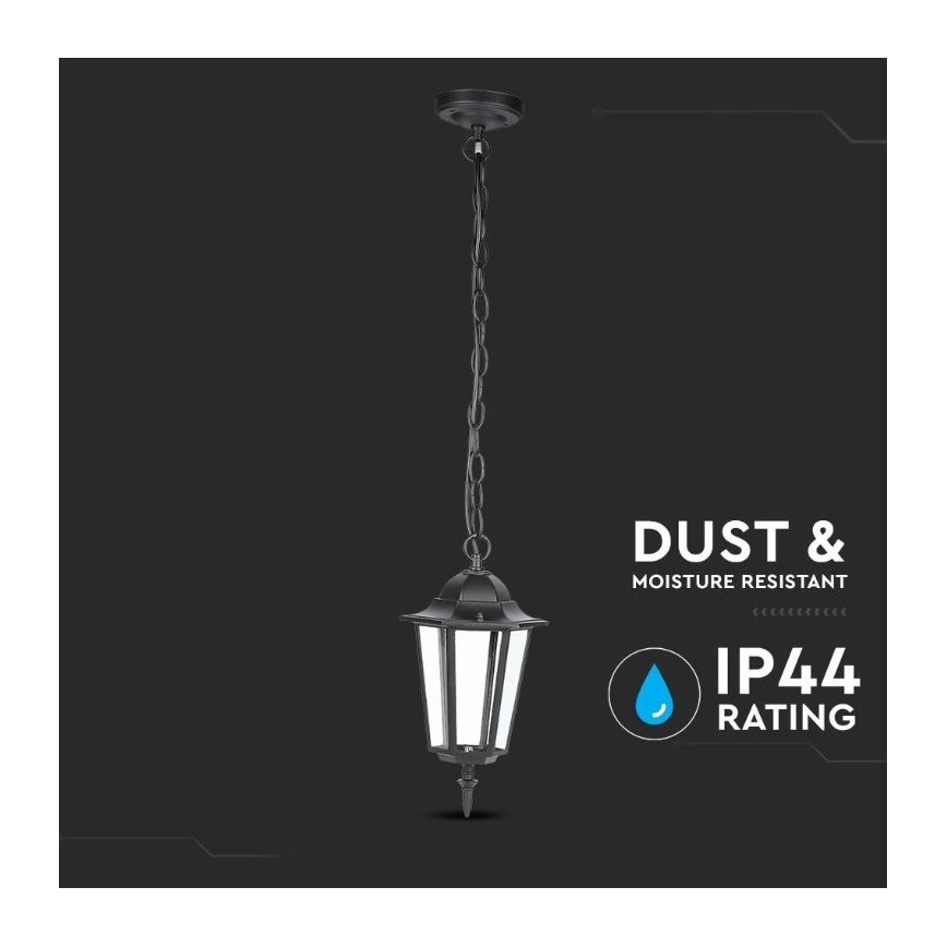 Außenkronleuchter an Kette 1xE27/40W/230V IP44 schwarz