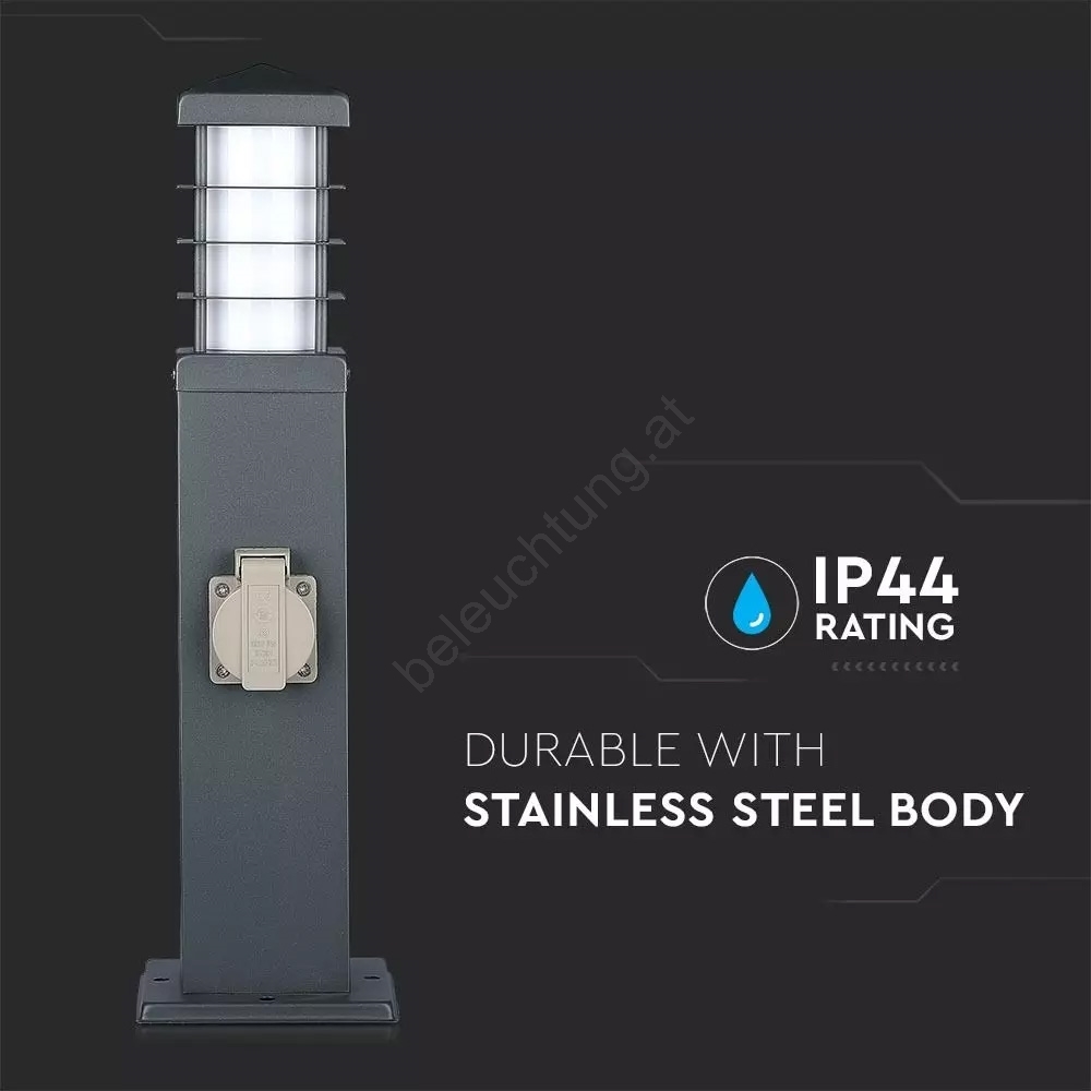 Außenlampe mit Steckdosen 1xE27/13W/230V IP44 Beleuchtung