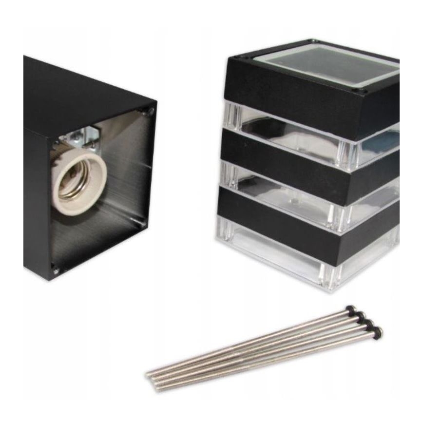 Außenleuchte mit Sensor TEKSAS 1xE27/12W/230V IP44 44 cm Anthrazit