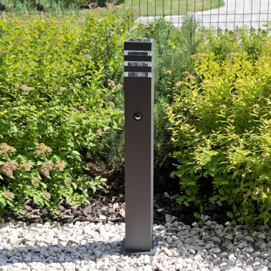 Außenleuchte mit Sensor TEKSAS 1xE27/12W/230V IP44 74 cm Anthrazit