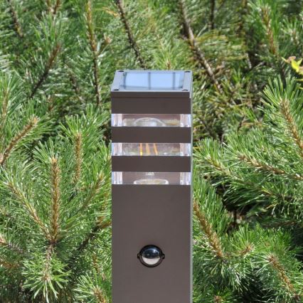 Außenleuchte mit Sensor TEKSAS 1xE27/12W/230V IP44 74 cm Anthrazit