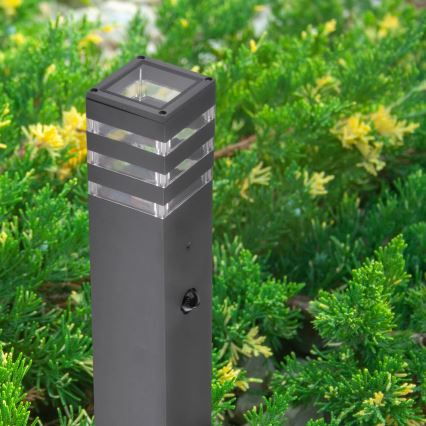 Außenleuchte mit Sensor TEKSAS 1xE27/12W/230V IP44 74 cm Anthrazit