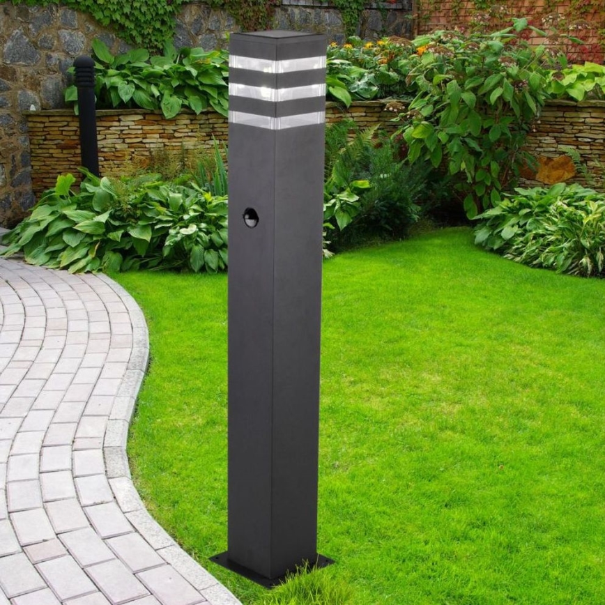 Außenleuchte mit Sensor TEKSAS 1xE27/12W/230V IP44 74 cm Anthrazit