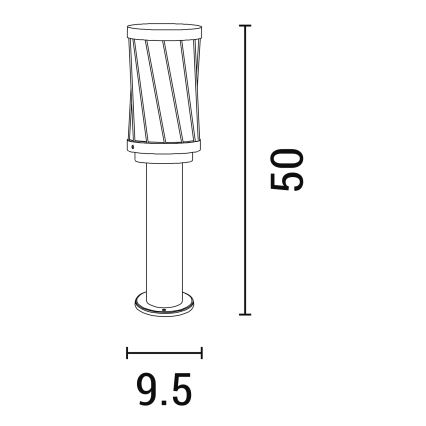 Außenleuchte 1xE27/15W/230V 50 cm IP44 schwarz