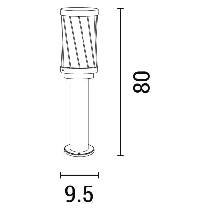 Außenleuchte 1xE27/15W/230V 80 cm IP44 schwarz