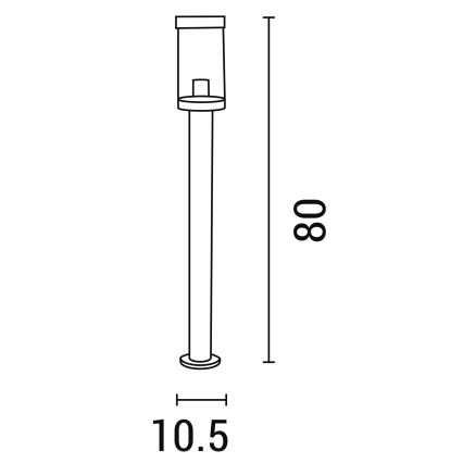 Außenleuchte 1xE27/15W/230V 80 cm IP44 schwarz