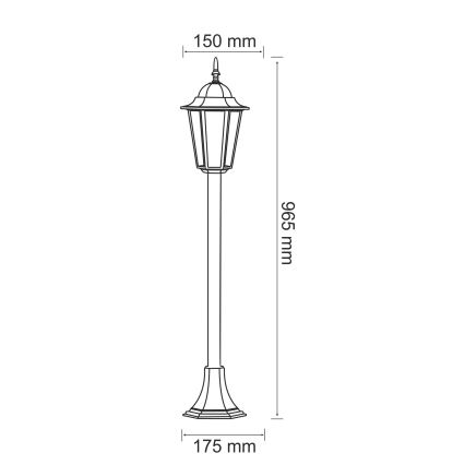 Aussenlampe 1xE27/20W/230V IP43 Patina