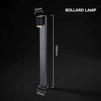 Außenleuchte 1xGU10/10W/230V IP44 50 cm schwarz