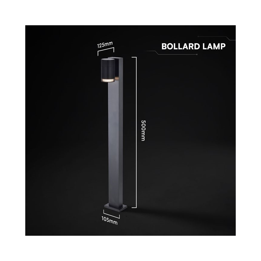 Außenleuchte 1xGU10/10W/230V IP44 50 cm schwarz