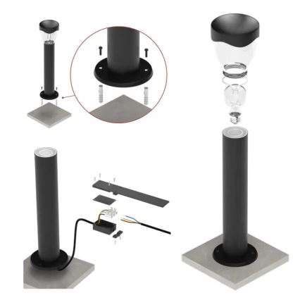 Außenleuchte ARTEO 1xE27/15W/230V IP44 80 cm