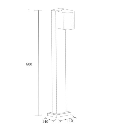 Außenleuchte BOSTON 1xGU10/10W/230V 80 cm IP54 schwarz