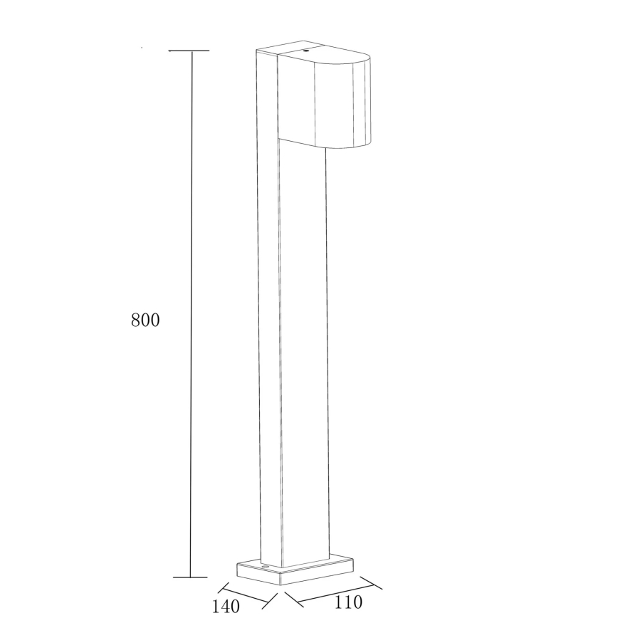 Außenleuchte BOSTON 1xGU10/10W/230V 80 cm IP54 schwarz