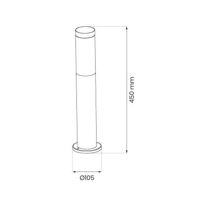 Außenleuchte BROOKLYN 1xE27/60W/230V 45 cm IP44 matt Chrom