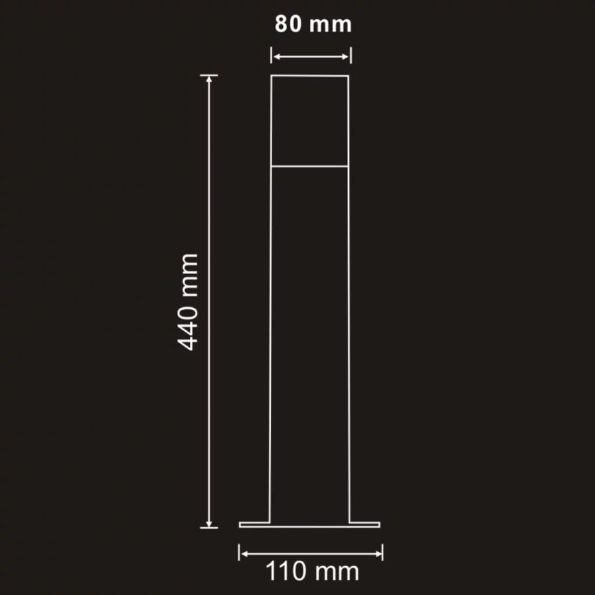 Außenleuchte DALLAS 1xE27/12W/230V IP44 44 cm anthrazit