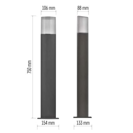 Außenleuchte LANA 1xE27/25W/230V IP54 75 cm