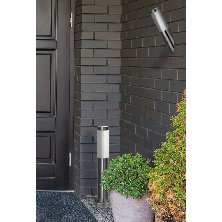 Außenleuchte LIVIA 1xE27/10W/230V 45 cm IP44 silber