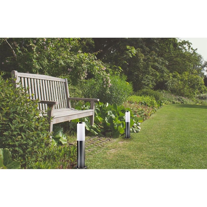 Außenleuchte LIVIA 1xE27/10W/230V 45 cm IP44 silber