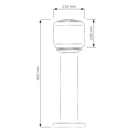 Außenleuchte MADRID 1xE27/12W/230V 40 cm IP44 schwarz