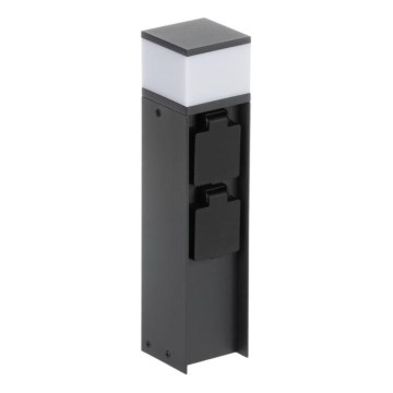 Außenleuchte mit 2 Steckdosen DASTEN 1xG9/11W/230V 30 cm IP44 schwarz