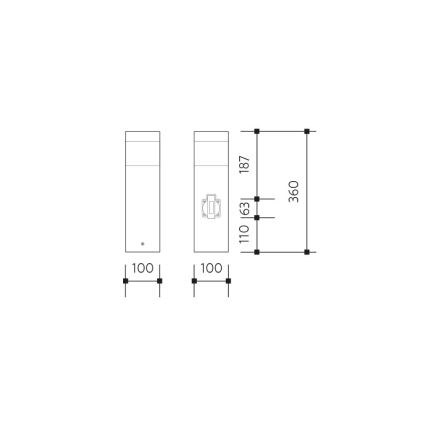 Außenleuchte mit Steckdose GARD 1xE14/60W/230V SCHUKO IP44