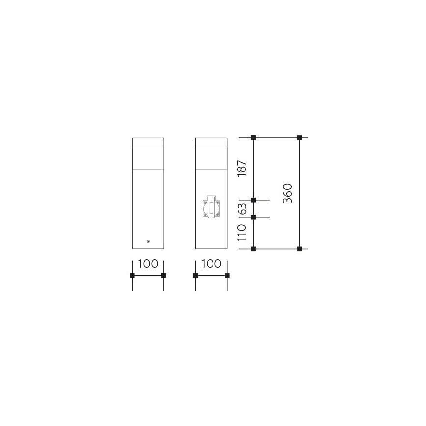 Außenleuchte mit Steckdose GARD 1xE14/60W/230V SCHUKO IP44