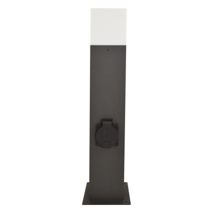 Außenleuchte mit Steckdose NEW YORK 1xE27/12W/230V IP44 44 cm Graphit