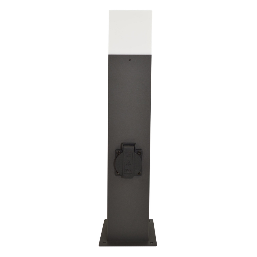 Außenleuchte mit Steckdose NEW YORK 1xE27/12W/230V IP44 44 cm Graphit