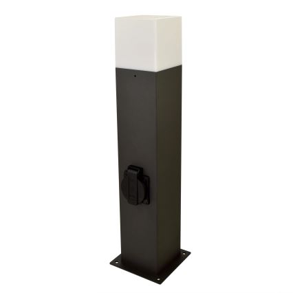 Außenleuchte mit Steckdose NEW YORK 1xE27/12W/230V IP44 44 cm Graphit