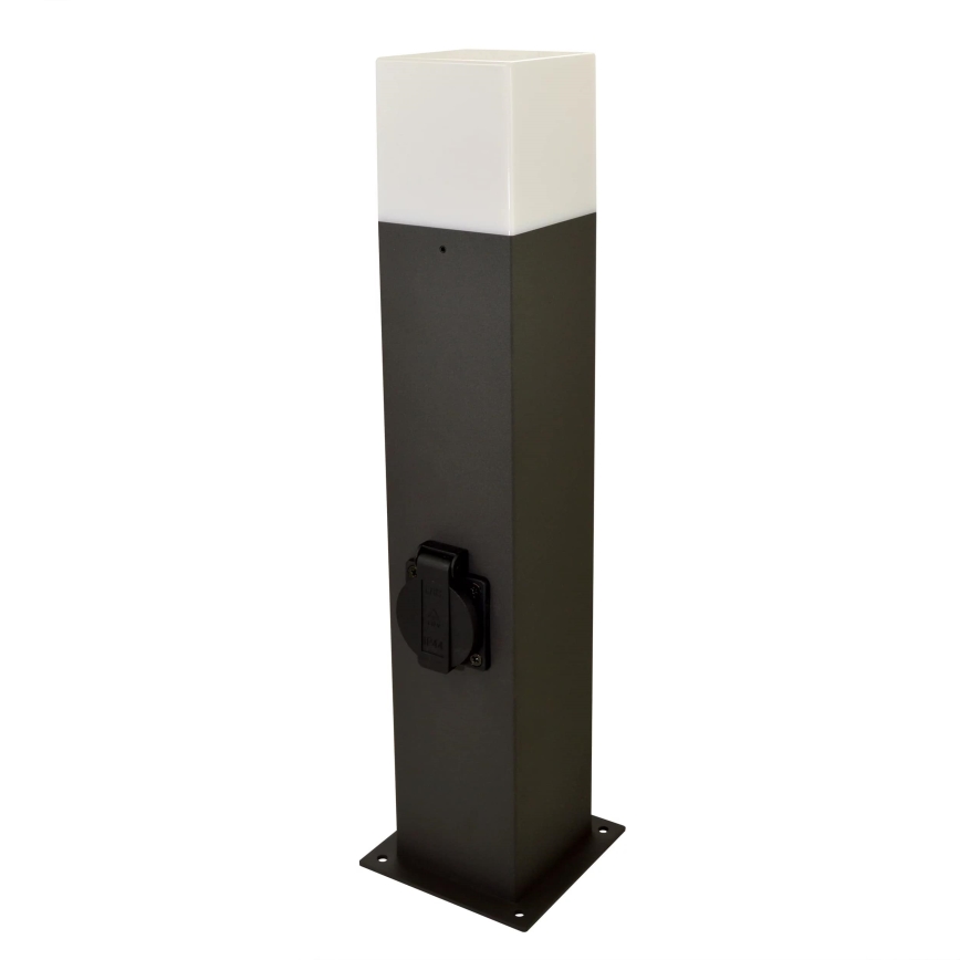 Außenleuchte mit Steckdose NEW YORK 1xE27/12W/230V IP44 44 cm Graphit