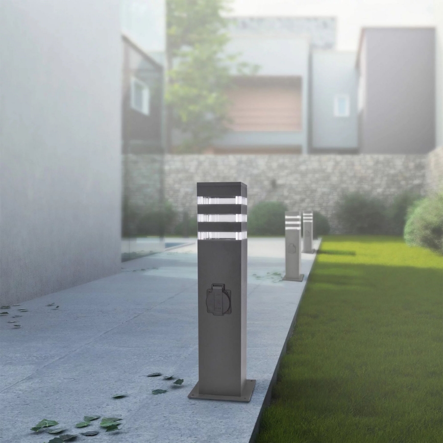 Außenleuchte mit Steckdose TEKSAS 1xE27/20W/230V 44 cm IP44 anthrazit