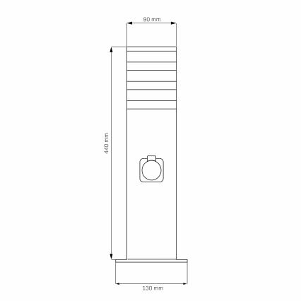 Außenleuchte mit Steckdose TEKSAS 1xE27/20W/230V IP54 44 cm