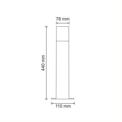 Außenleuchte NEW YORK 1xE27/12W/230V IP44 44 cm Graphit