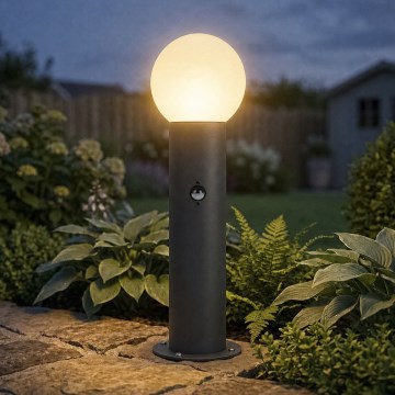Außenleuchte STONO mit Bewegungs- und Dämmerungssensor 1xE27/15W/230V 80 cm IP65 Anthrazit