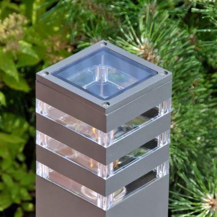 Außenleuchte TEKSAS 1xE27/12W/230V IP44 74 cm Graphit