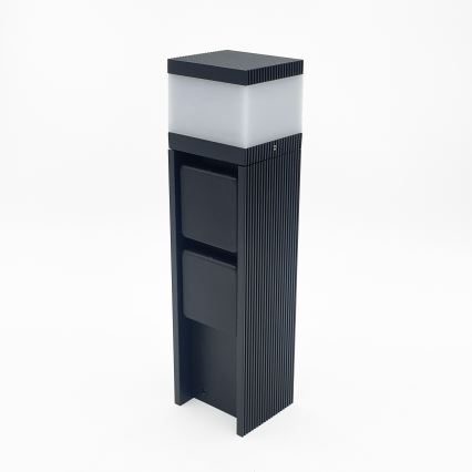 Außenleuchte VESPER mit 2 Steckdosen, 1xG9/5W/230V, IP44, 30 cm, schwarz