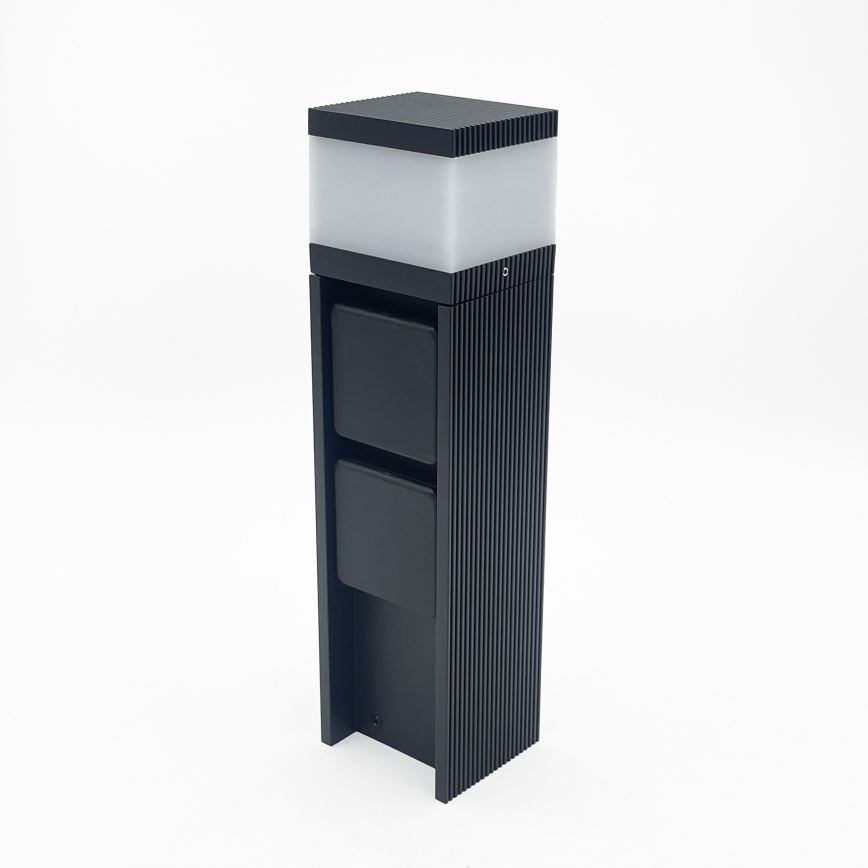 Außenleuchte VESPER mit 2 Steckdosen, 1xG9/5W/230V, IP44, 30 cm, schwarz