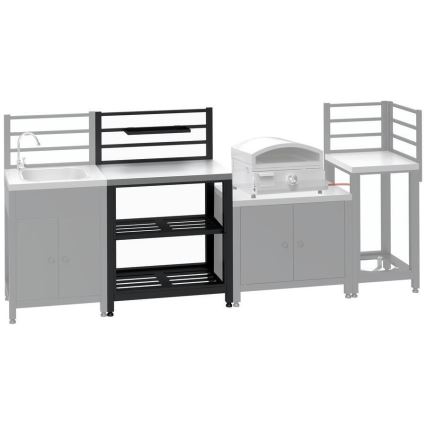 Außenmodul Tisch 80x47x123 cm schwarz/Edelstahl