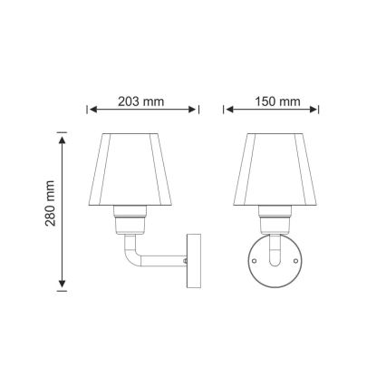 Außenwandbeleuchtung GIZA 1xE27/10W/230V IP44