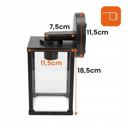 Außenwandleuchte 1xE27/25W/230V IP54 schwarz