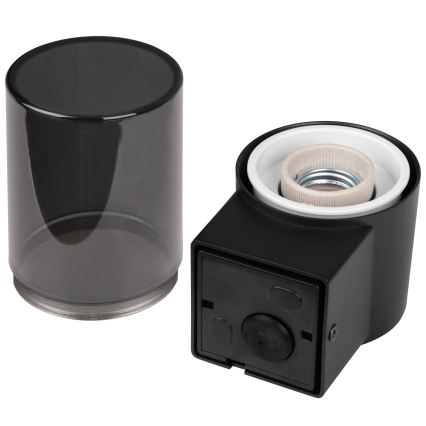 Außenwandleuchte 1xE27/40W/230V IP44 schwarz/rauchfarben