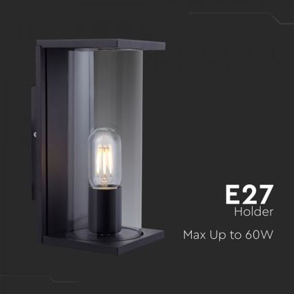 Außenwandleuchte 1xE27/60W/230V IP44 schwarz