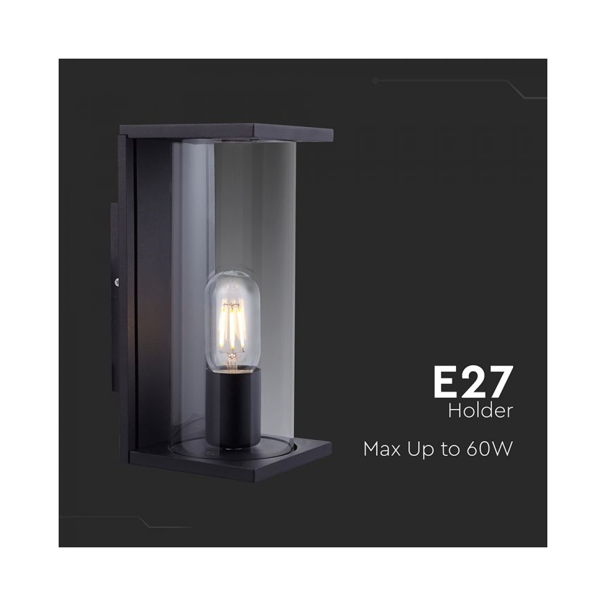 Außenwandleuchte 1xE27/60W/230V IP44 schwarz