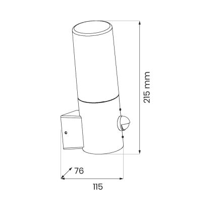 Außenwandleuchte mit Bewegungsmelder HARLEM 1xE27/60W/230V IP44 schwarz
