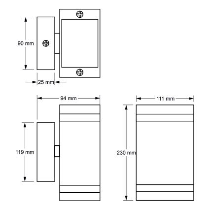 Außenwandleuchte LITEK 2xGU10/30W/230V IP44 grau