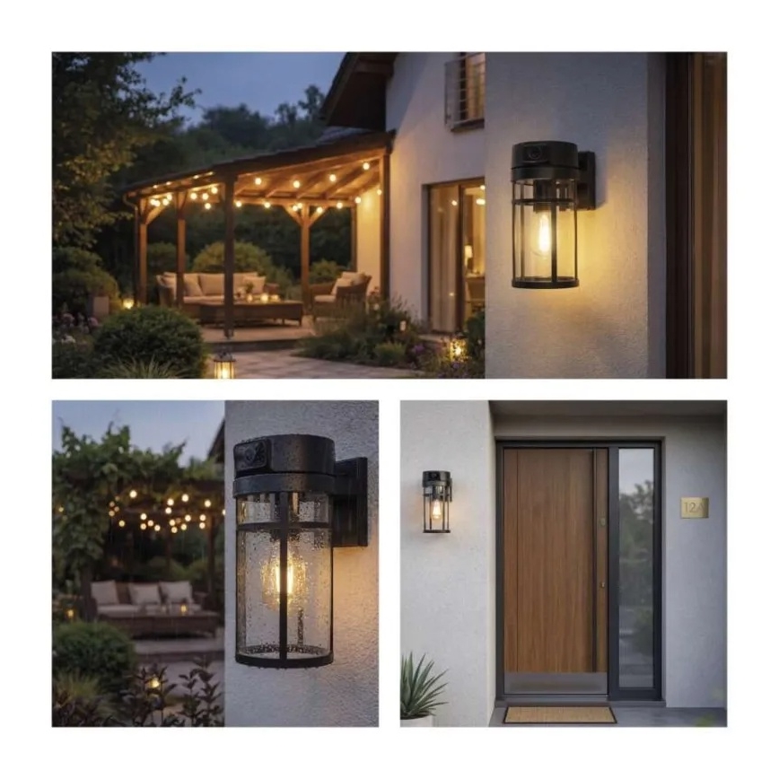 Außenwandleuchte mit Kamera GOSMART 1xE27/15W/230V Wi-Fi IP44