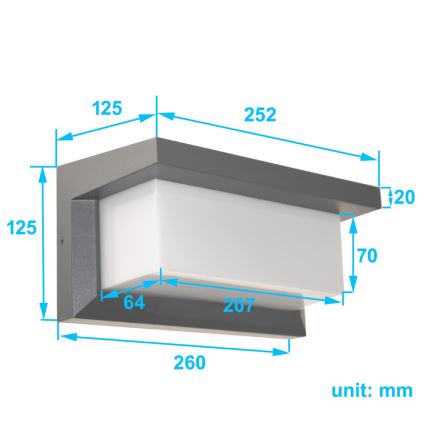 Außenwandleuchte NEELY 1xE27/50W/230V IP54 Anthrazit