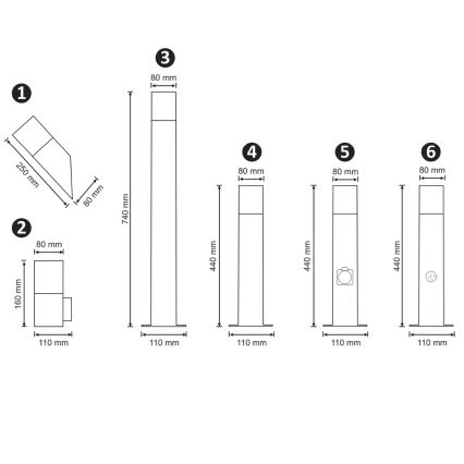 Außenwandleuchte NEW YORK 1xE27/12W/230V IP44 Anthrazit